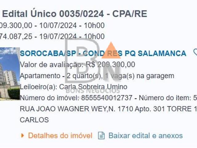 #18 - Apartamento para Venda em Sorocaba - SP