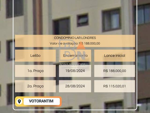 #44 - Apartamento para Venda em Votorantim - SP - 1